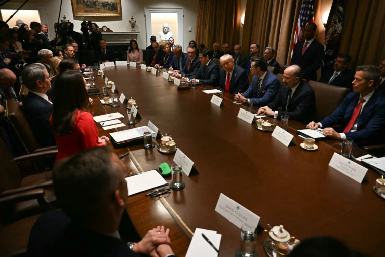 Reunión de Trump con su gabinete.